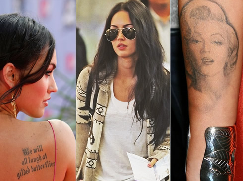 Celebrity Tattoo Megan Fox with sexy Tattoos