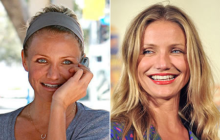 Celebrity with no makeup Cameron Diaz without makeup