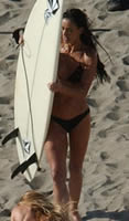 Celebrity exercise: Demi Moore surfing