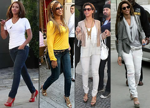 Celebrity style: Beyoncé Knowles jeans