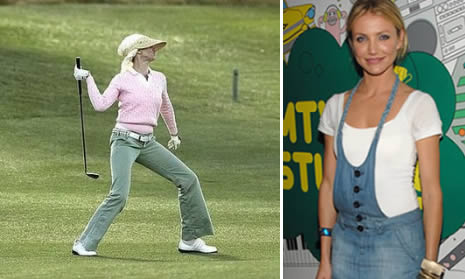 Celebrity exercise: Cameron Diaz golf