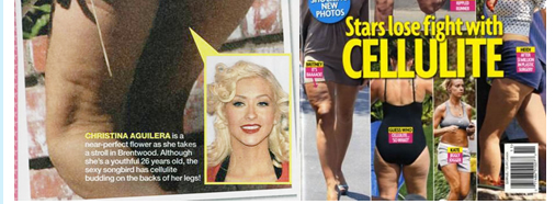 Celebrity cellulite: Christina Aguilera with cellulite