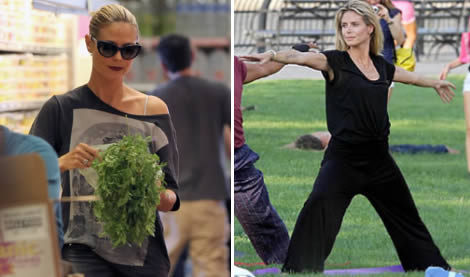 Celebrity exercise: Heidi Klum yoga