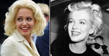 Celebrity imitating Marilyn Monroe: Angelina Jolie 