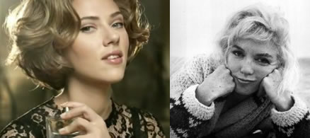 Celebrity imitating Marilyn Monroe: scarlett johansson