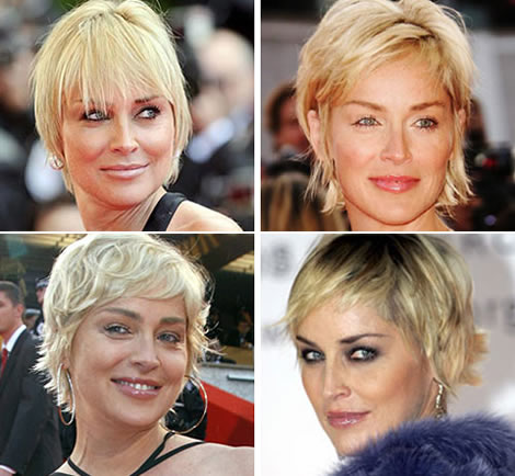 Celebrity Hairstyle: Sharon Stone short haircut