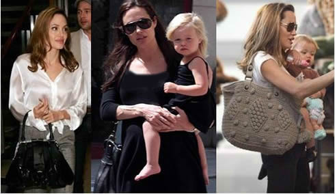 Celebrity Handbags: Angelina Jolie loves Fashion Handbags